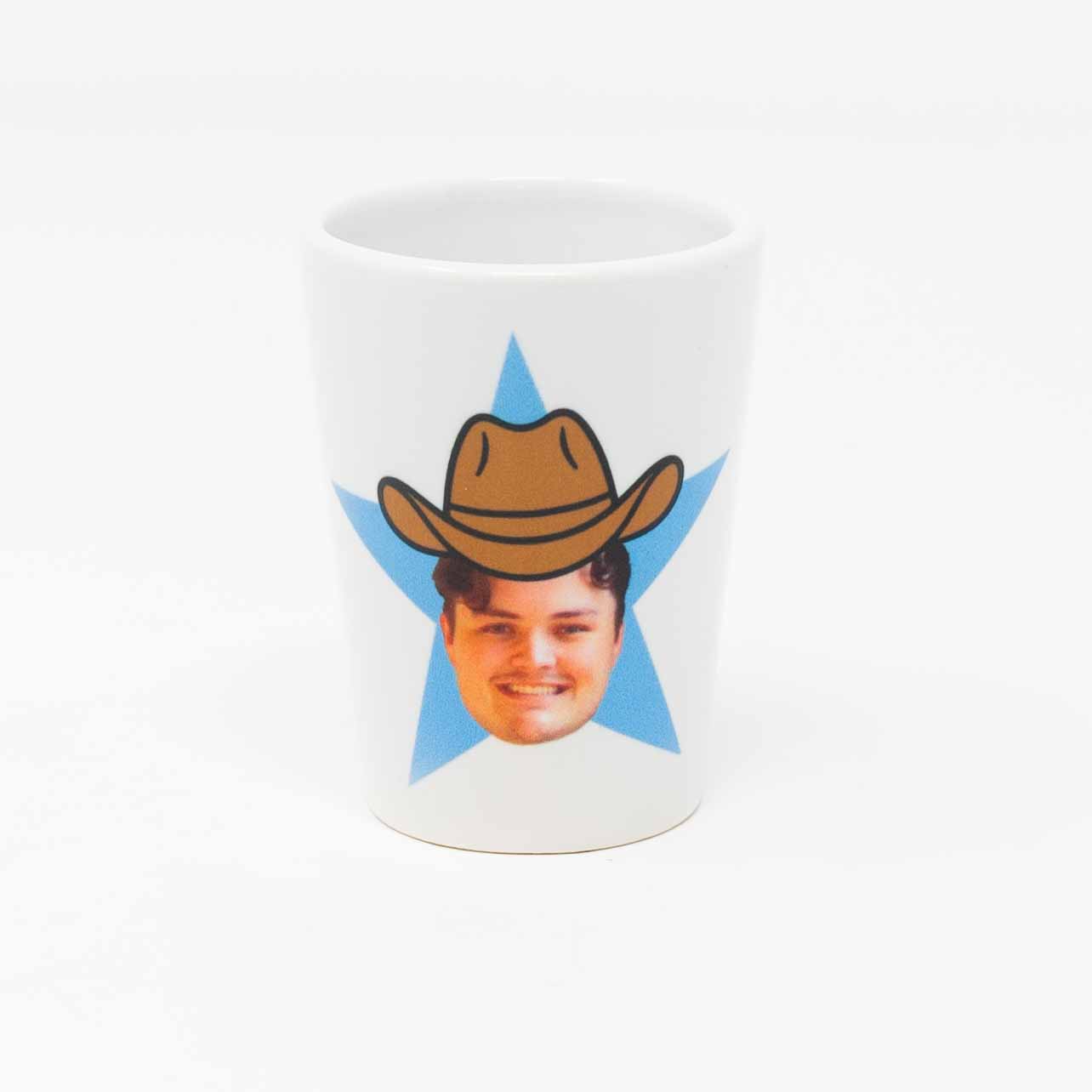 CUSTOM star 'cowboy' shot glass