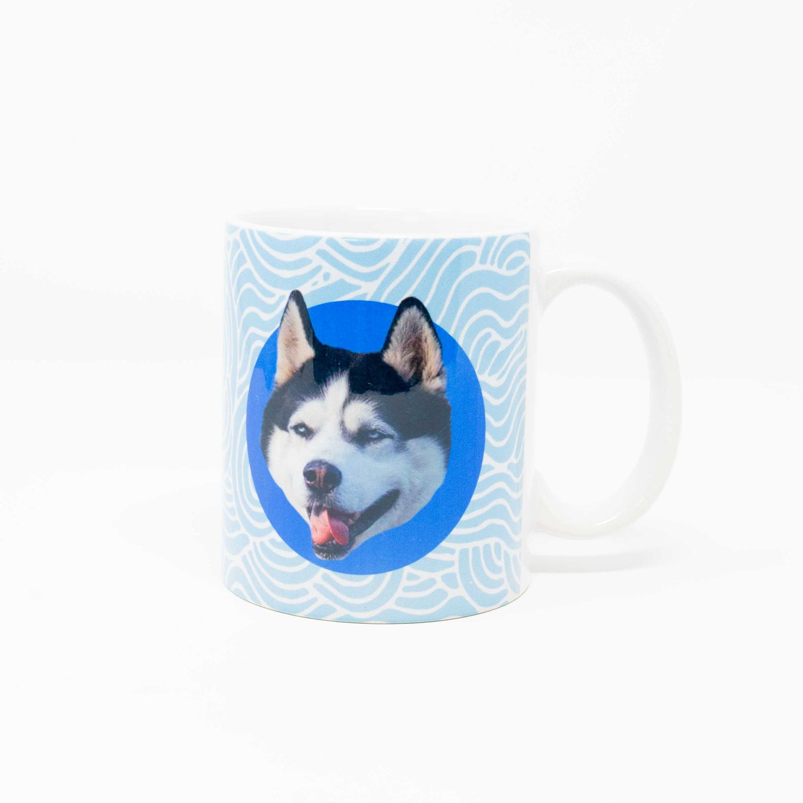 CUSTOM Blue Wave 'Bond' Circle Pet Mug