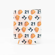 CUSTOM Repeating Face Birthday Drink Insulator—Pink Marble