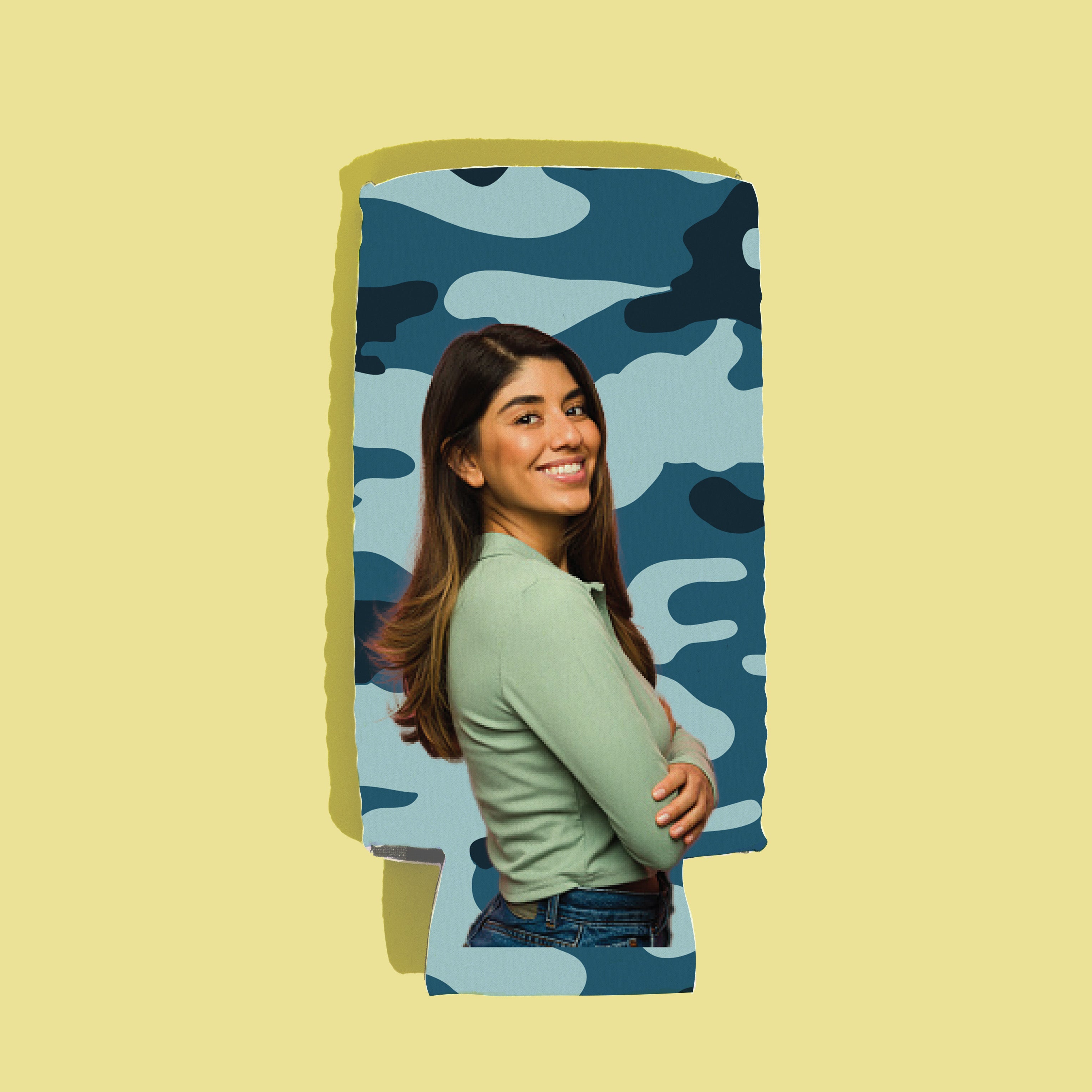 CUSTOM Drink Insulator — Blue Camo