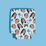 CUSTOM Engagement Drink Insulator—Blue Waves