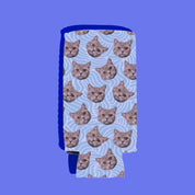 CUSTOM 'Repeating Face' Drink Insulator—Blue Waves