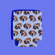 CUSTOM 'Repeating Face' Drink Insulator—Blue Waves