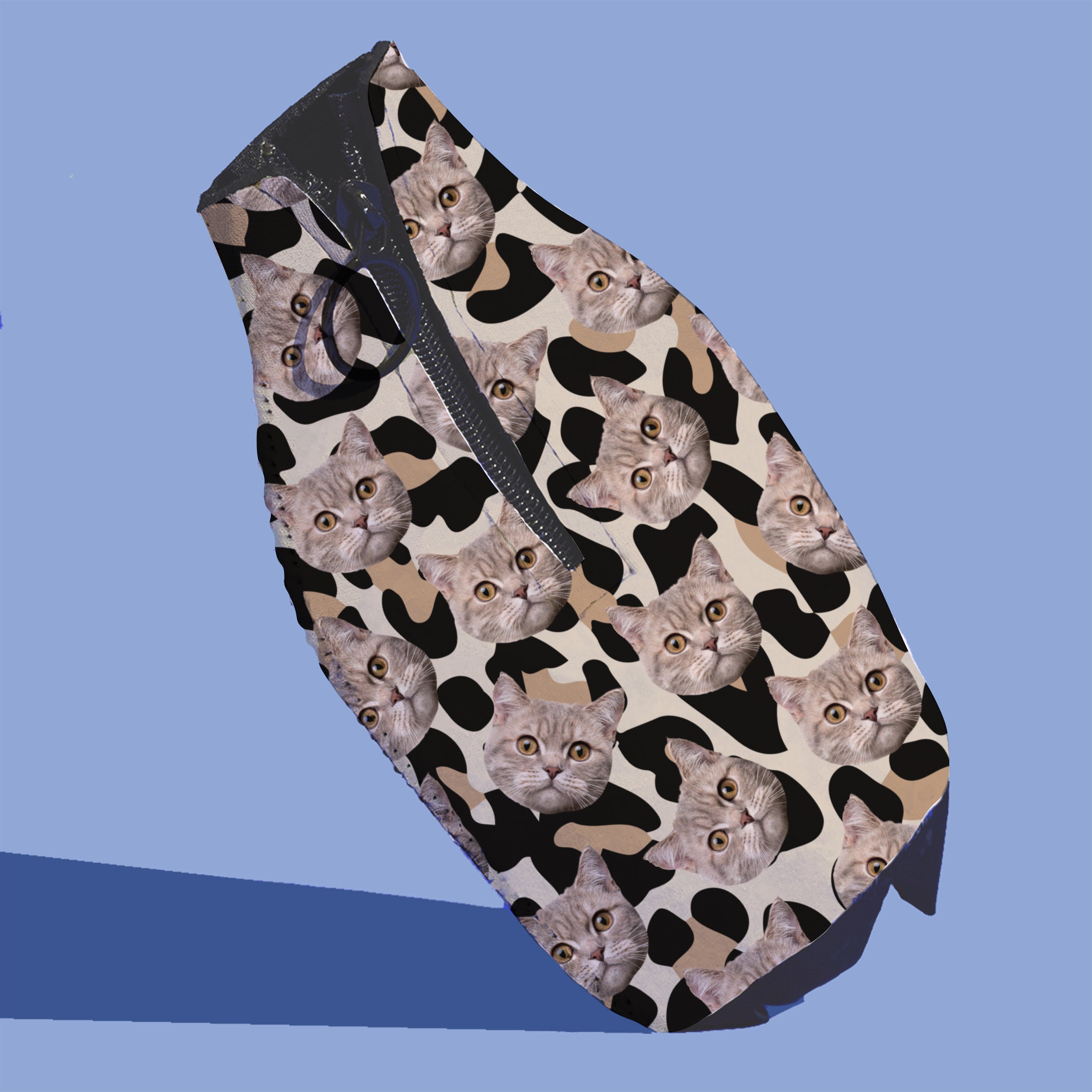 CUSTOM 'Repeating Face' Drink Insulator—Cheetah