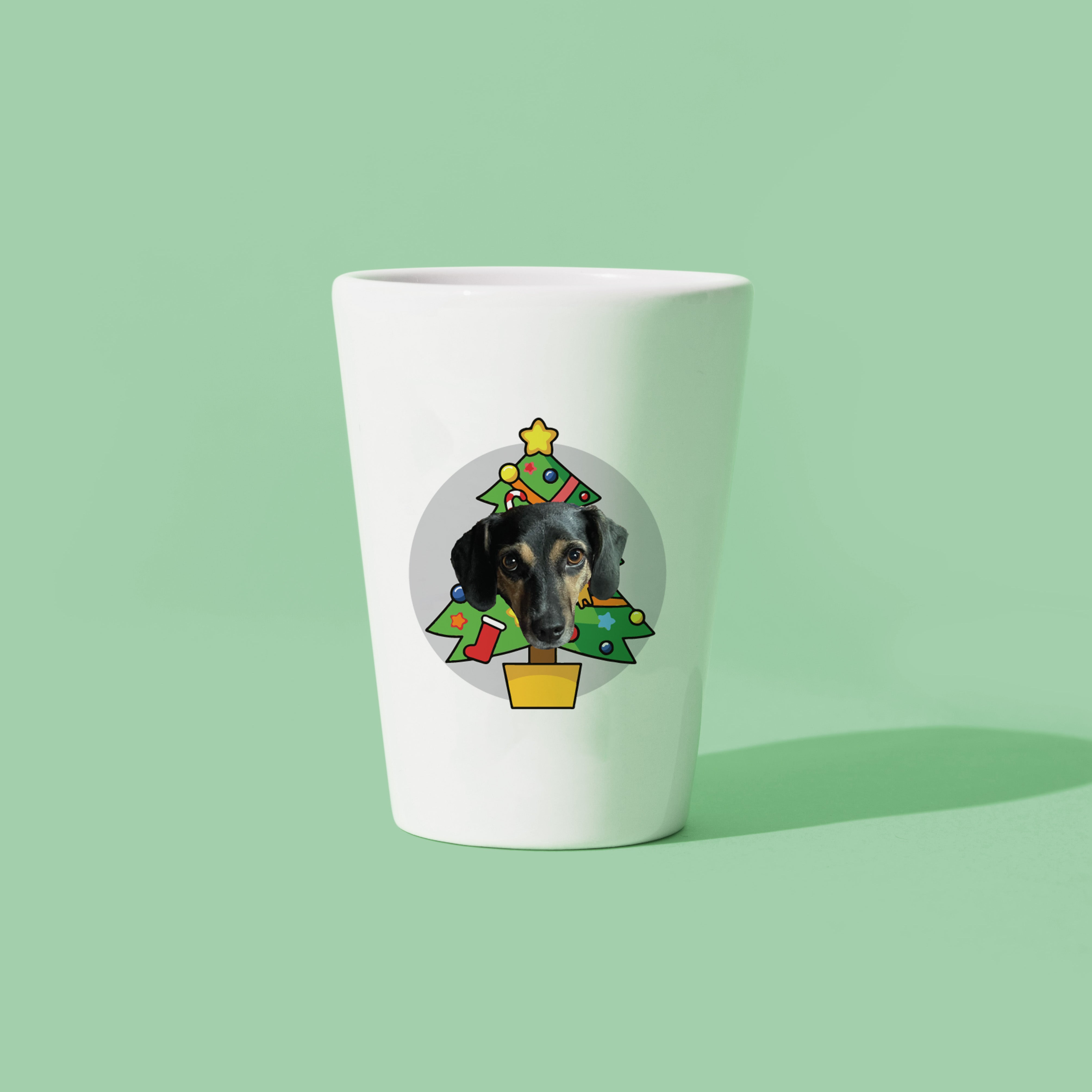 CUSTOM Christmas Tree Face Shot Glass