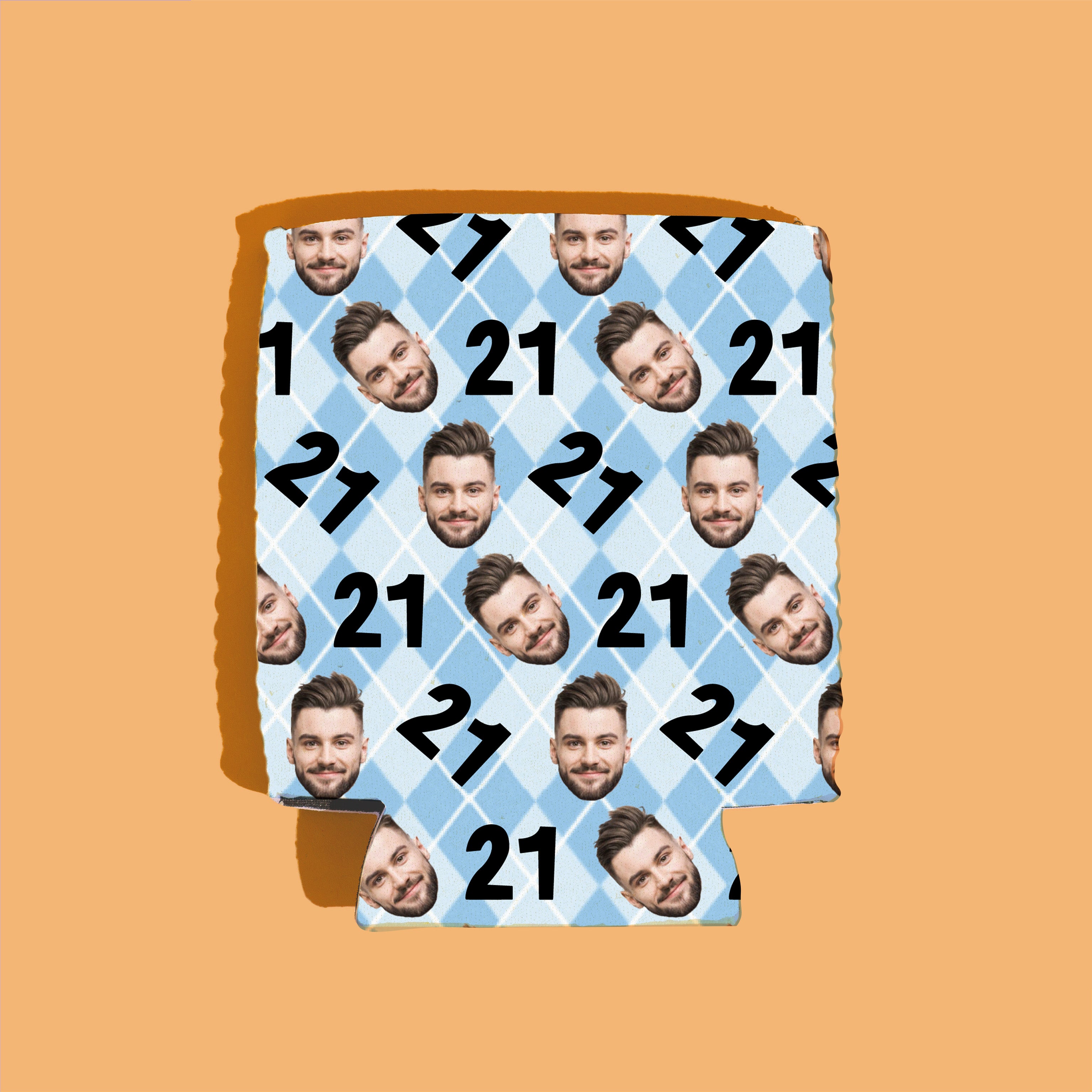 CUSTOM Repeating Face Birthday Drink Insulator—Dad Sweater