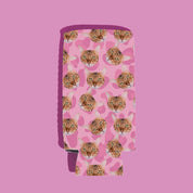 CUSTOM 'Repeating Face' Drink Insulator—Pink Cheetah