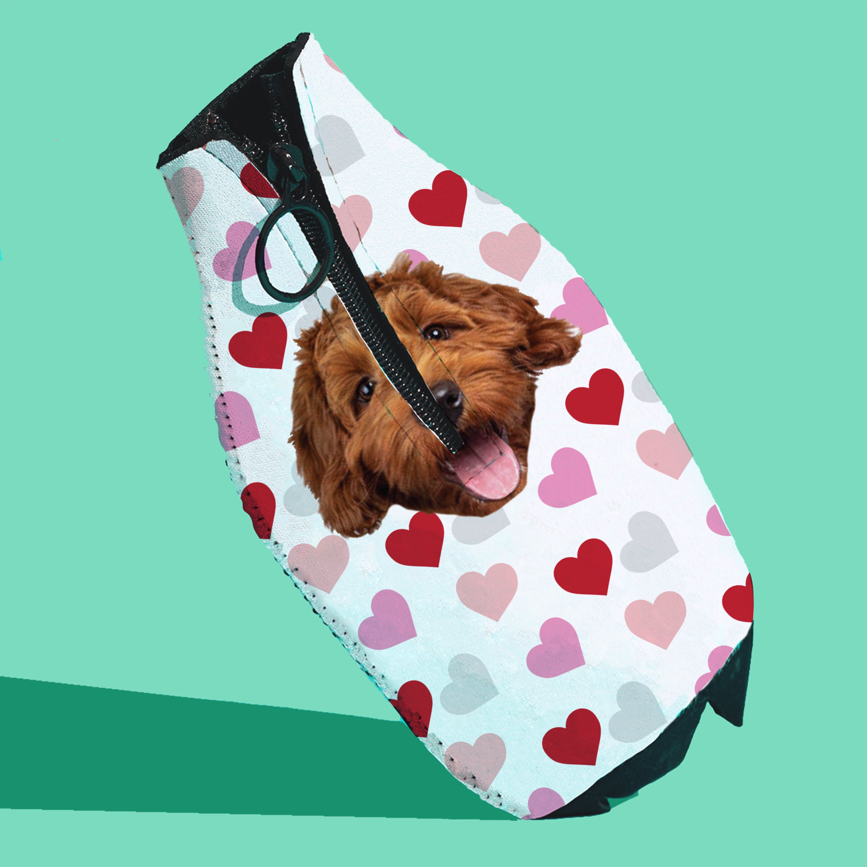CUSTOM Drink Insulator — Pink Hearted
