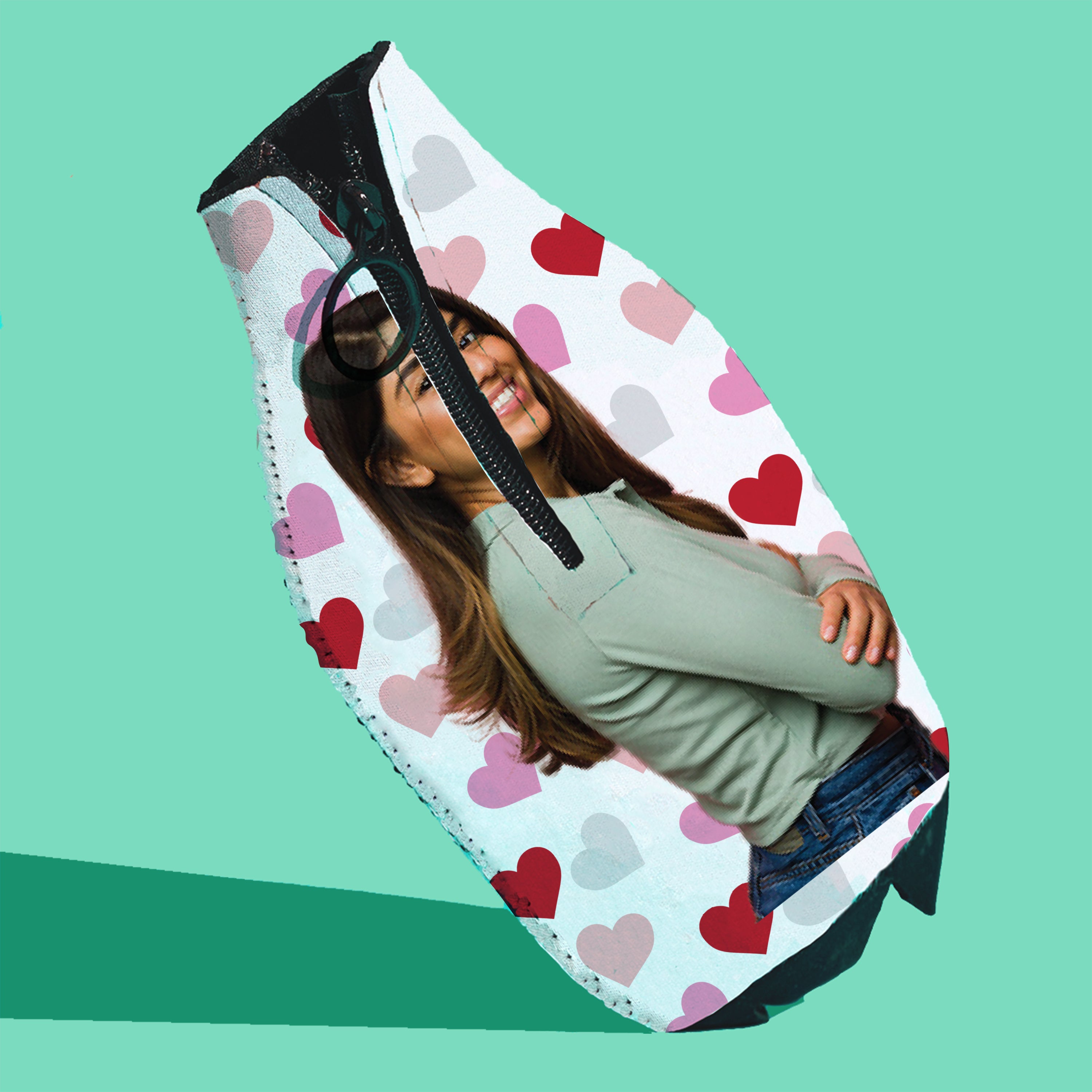 CUSTOM Drink Insulator — Pink Hearted