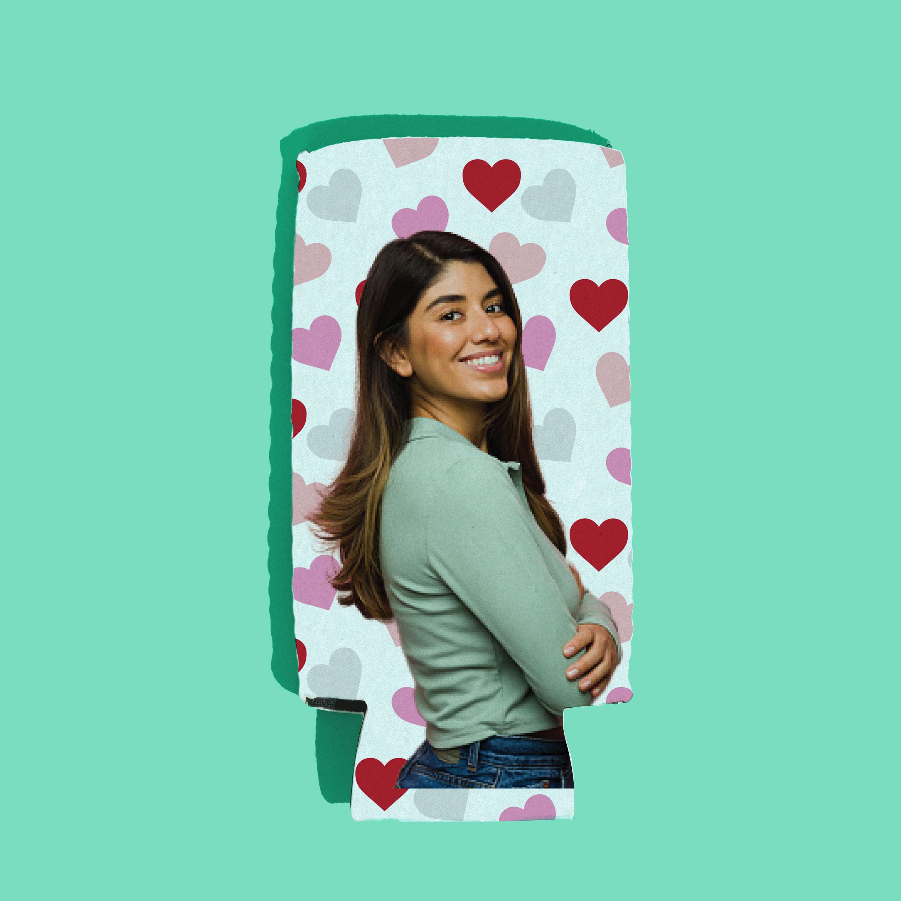 CUSTOM Drink Insulator — Pink Hearted