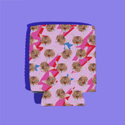 CUSTOM 'Repeating Face' Drink Insulator—Pink Lightning