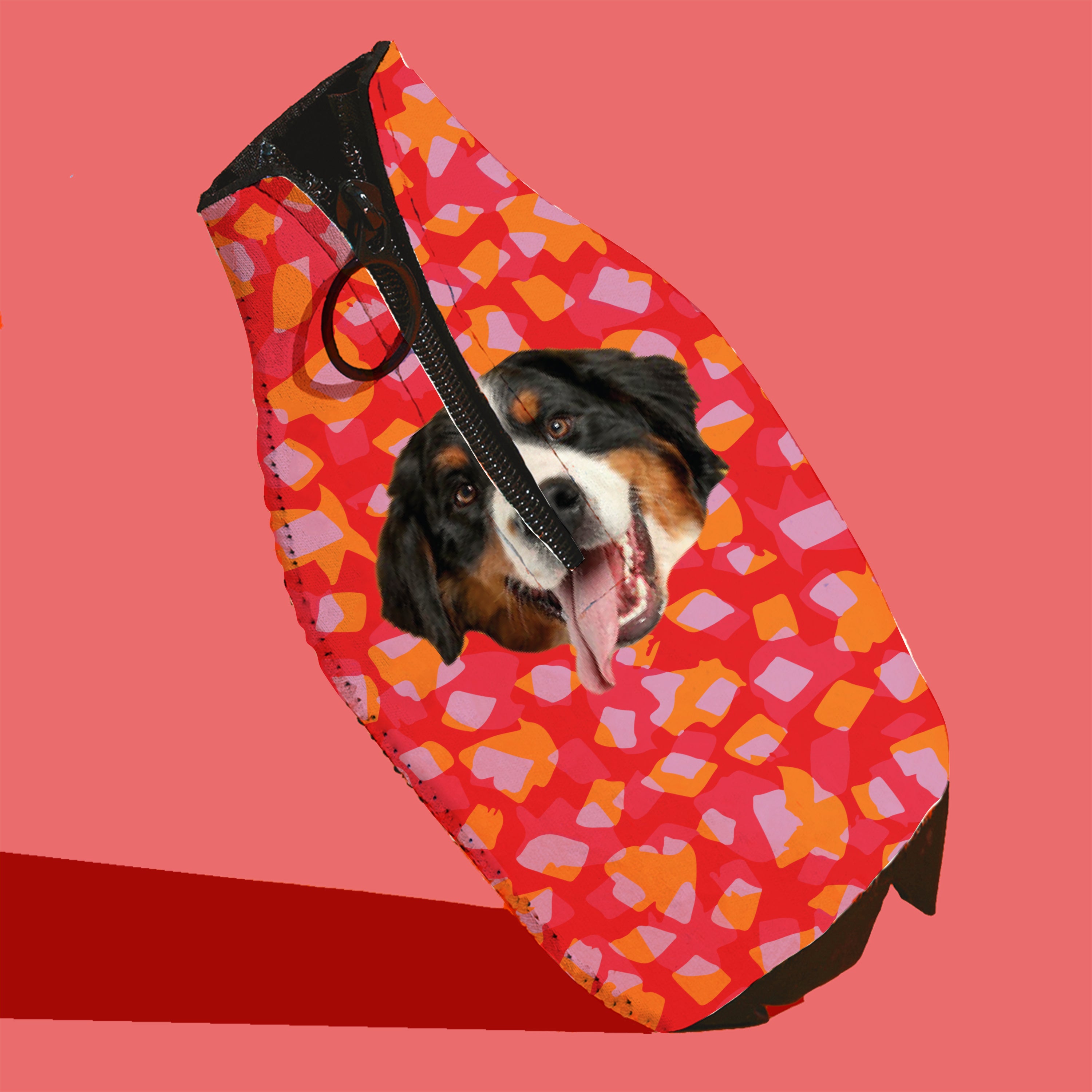 CUSTOM Drink Insulator — Red Funky Cheetah