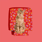 CUSTOM Drink Insulator — Red Funky Cheetah