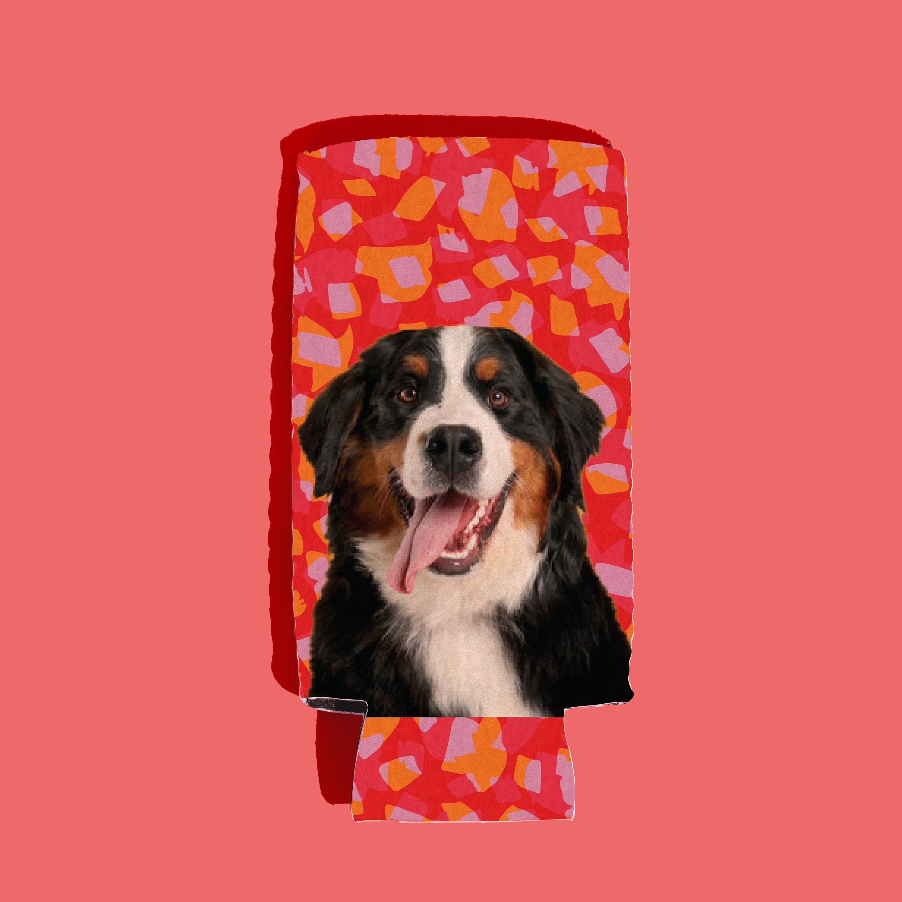 CUSTOM Drink Insulator — Red Funky Cheetah