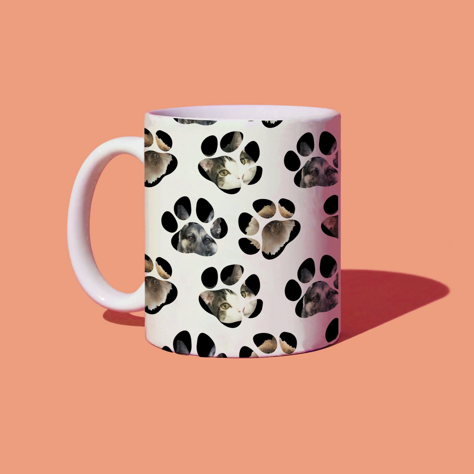 CUSTOM Paw Pet Mug — Repeating Paws