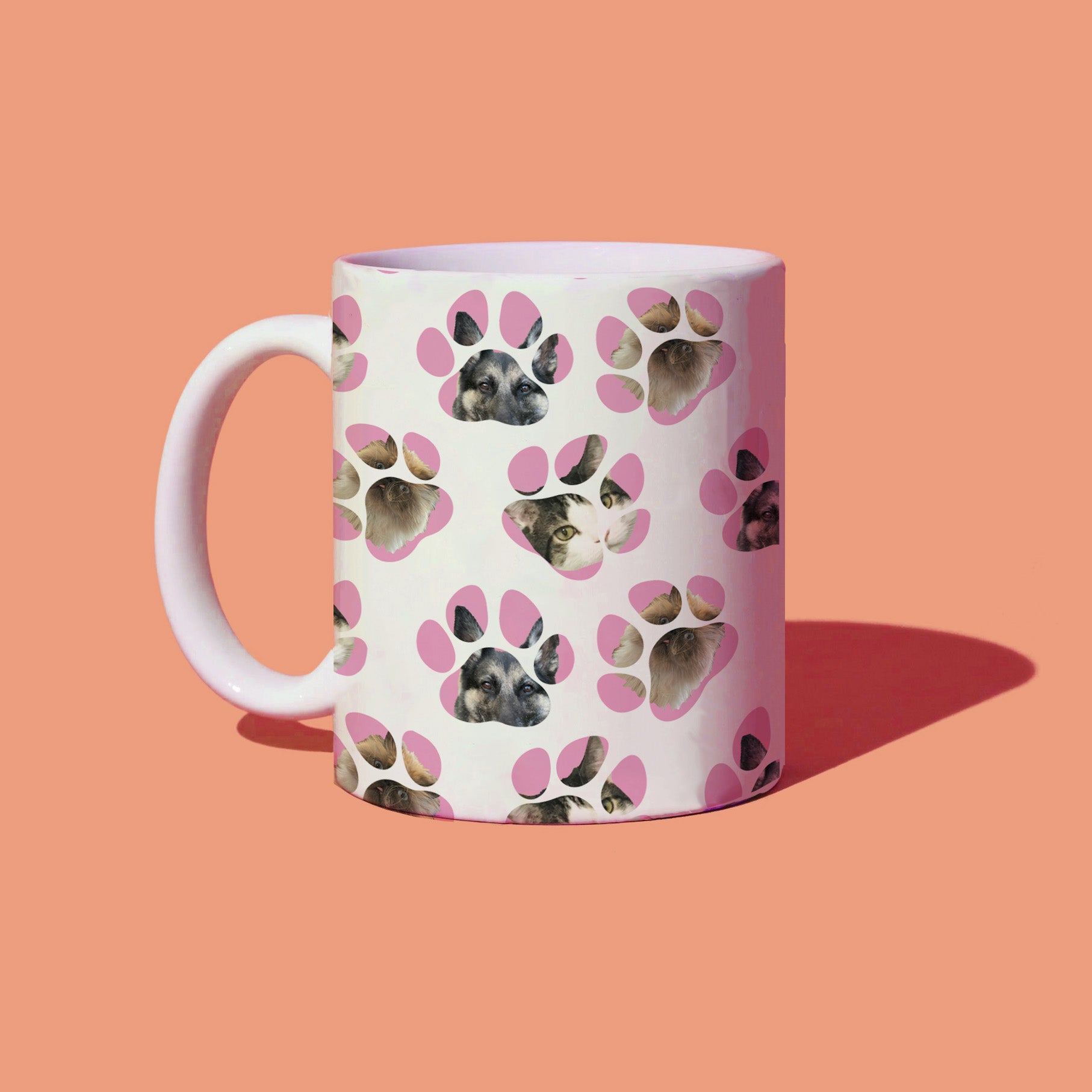 CUSTOM Paw Pet Mug — Repeating Paws
