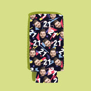 CUSTOM Repeating Face Birthday Drink Insulator—Retro