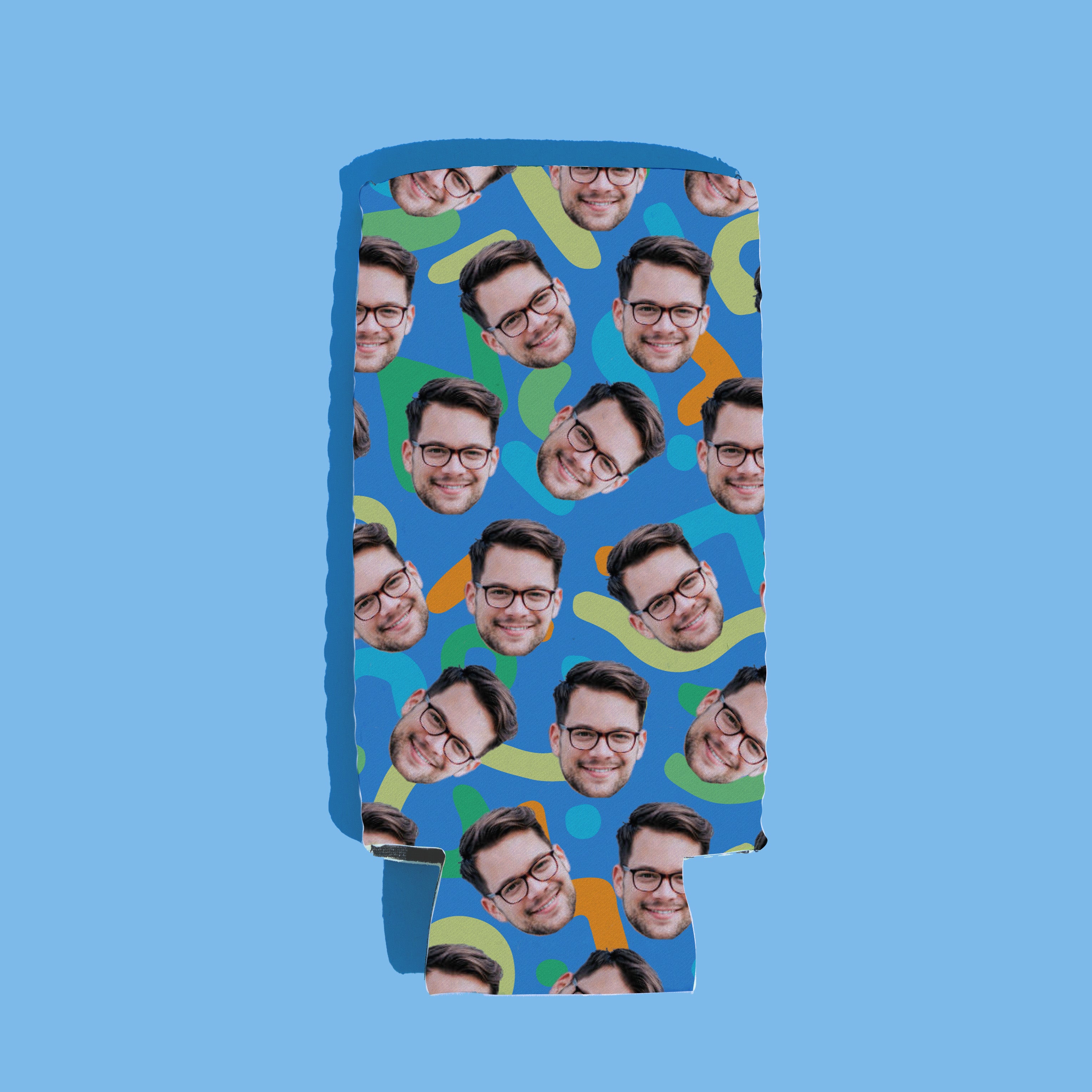 CUSTOM 'Repeating Face' Drink Insulator—Sour Worms